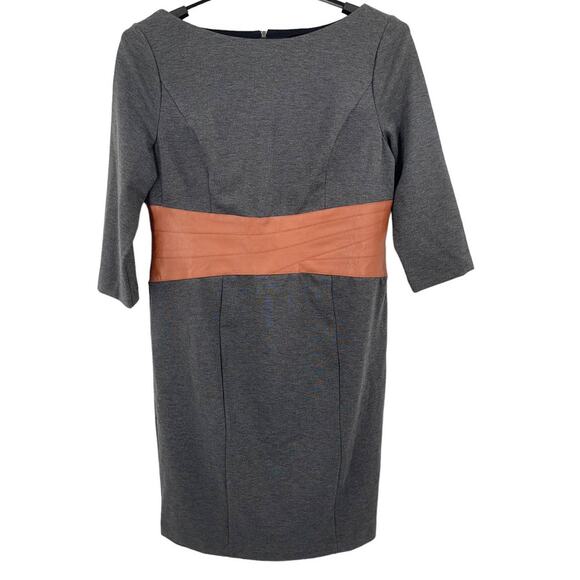 Focus by Shani dress knit leather waist gray size 14 - Picture 2 of 5